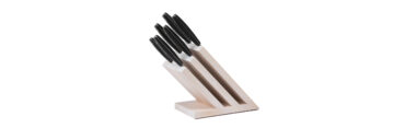 Ceppo Porta Coltelli In Faggio Sbiancato Con Coltelli Cucina Pom