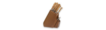 Ceppo Porta Coltelli In Noce Con Coltelli Cucina Olivo